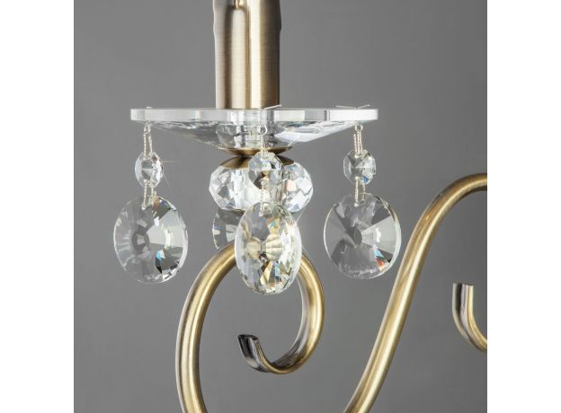 Классическое бра с хрусталем 10104/1 античная бронза/прозрачный хрусталь Strotskis