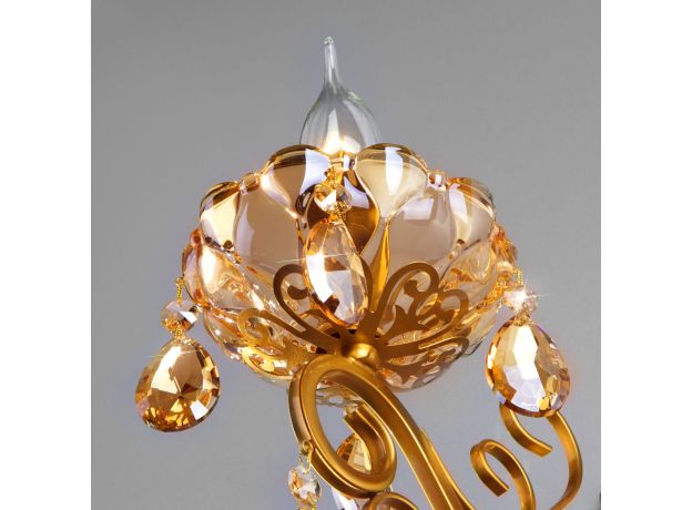 Классическое бра с хрусталем 10109/1 бронза/тонированный хрусталь Strotskis