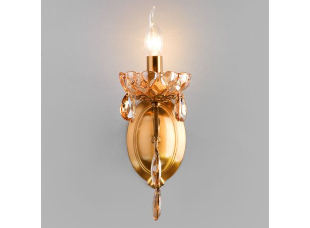 Классическое бра с хрусталем 10109/1 бронза/тонированный хрусталь Strotskis