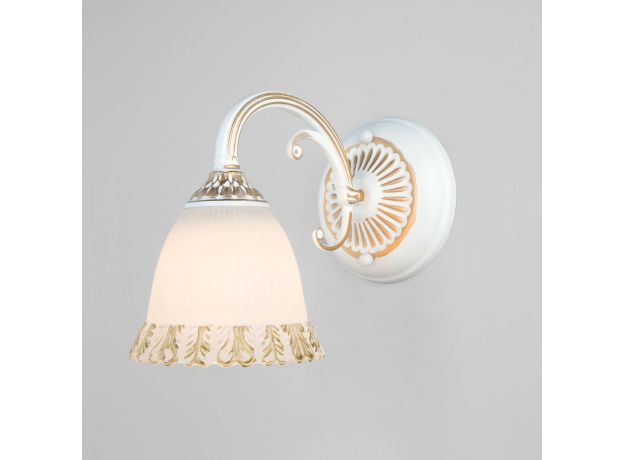 Классическое бра со стеклянным плафоном 60107/1 белый с золотом