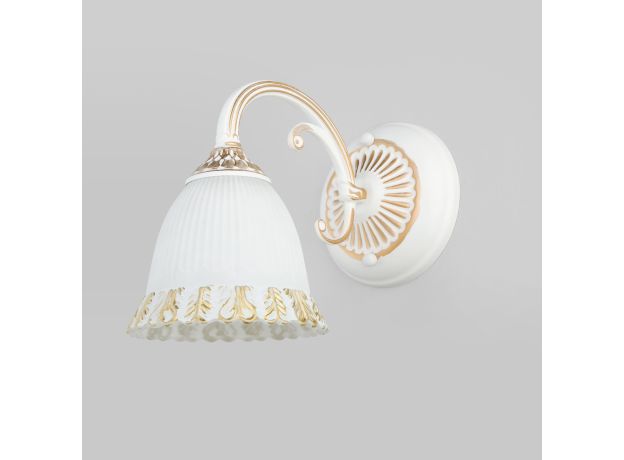 Классическое бра со стеклянным плафоном 60107/1 белый с золотом