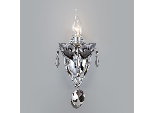 Классическое хрустальное бра 10103/1 хром/дымчатый хрусталь Strotskis