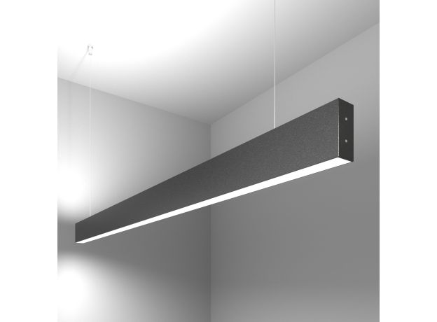 Линейный светодиодный подвесной двусторонний светильник 128см 50Вт 6500К черный LSG-01-2-8*128-35-6500-MSh