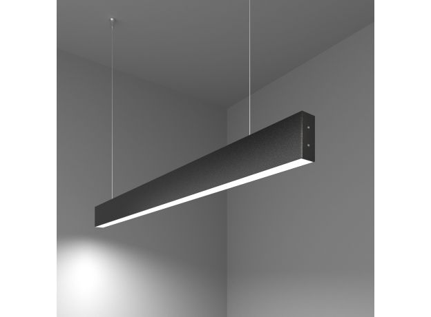 Линейный светодиодный подвесной односторонний светильник 103см 20Вт 6500К черный LSG-01-1-8*103-16-6500-MSh