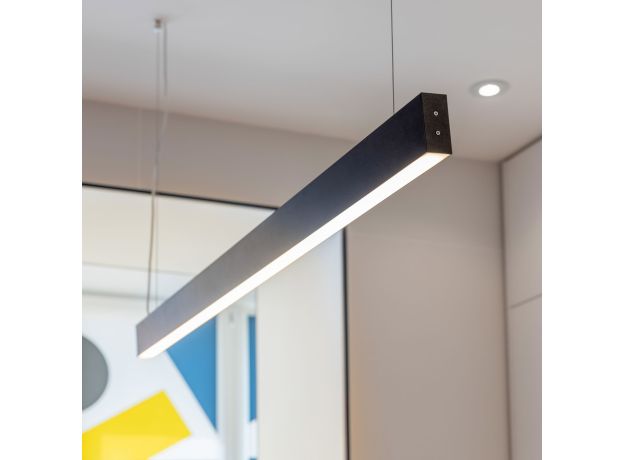 Линейный светодиодный подвесной односторонний светильник 103см 20Вт 6500К черный LSG-01-1-8*103-16-6500-MSh