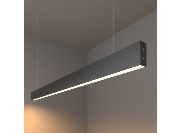 Линейный светодиодный подвесной односторонний светильник 128см 25Вт 3000К черный LSG-01-1-8*128-21-3000-MSh