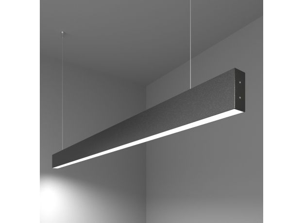 Линейный светодиодный подвесной односторонний светильник 128см 25Вт 6500К черный LSG-01-1-8*128-21-6500-MSh