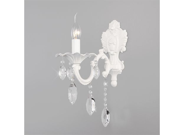 Классическое бра с хрусталем 10108/1 белый/прозрачный хрусталь Strotskis