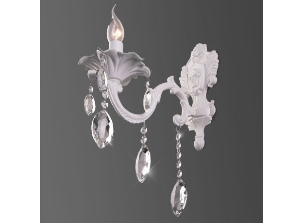 Классическое бра с хрусталем 10108/1 белый/прозрачный хрусталь Strotskis