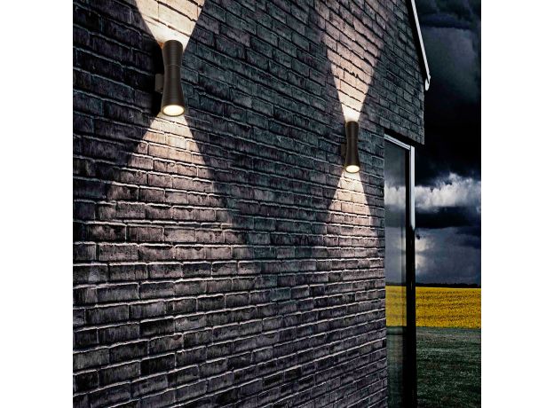 Настенный светодиодный светильник Tube double черный IP54 1502 TECHNO LED