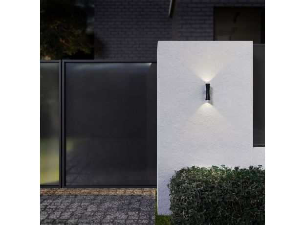 Настенный светодиодный светильник Tube double черный IP54 1502 TECHNO LED