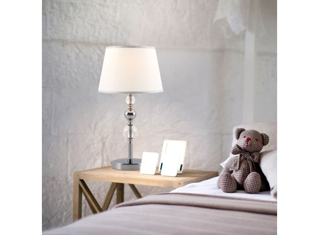 Настольная лампа с абажуром 01071/1 хром