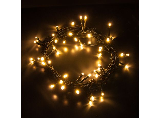 Новогодняя гирлянда нить теплый белый 5м IP20 400-001 теплый белый
