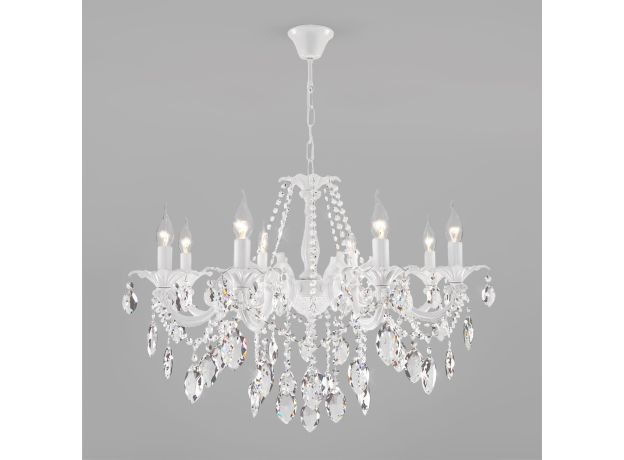 Подвесная люстра с хрусталем 10108/8 белый/прозрачный хрусталь Strotskis