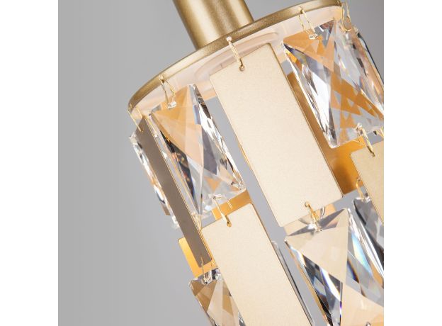 Подвесной светильник с хрусталем 50101/1 перламутровое золото