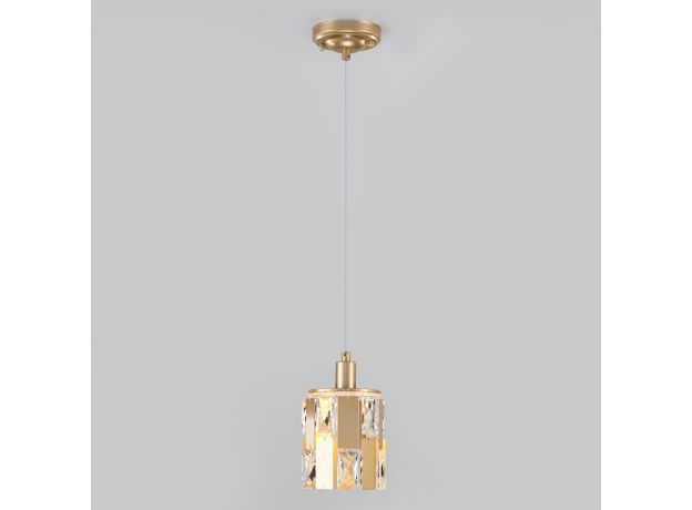 Подвесной светильник с хрусталем 50101/1 перламутровое золото