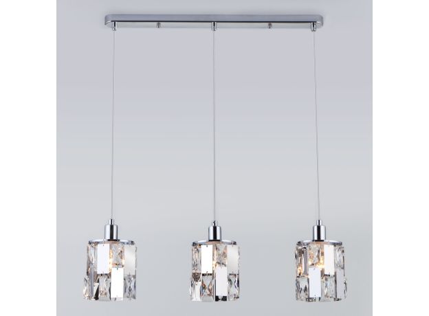 Подвесной светильник с хрусталем 50101/3 хром