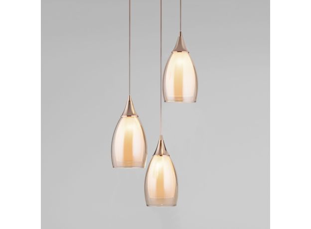 Подвесной светильник со стеклянным плафонами 50085/3 золото