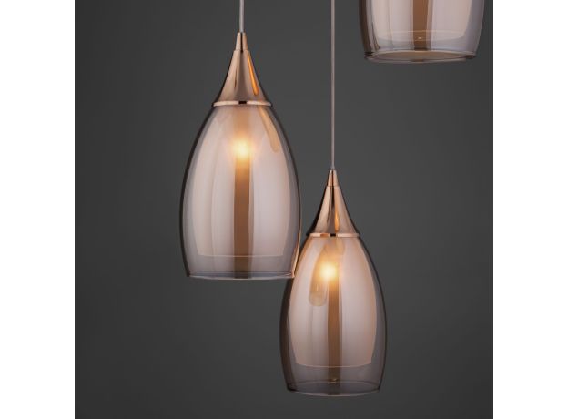 Подвесной светильник со стеклянным плафонами 50085/3 золото