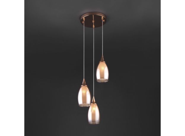 Подвесной светильник со стеклянным плафонами 50085/3 золото