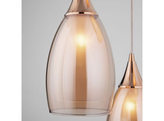 Подвесной светильник со стеклянным плафонами 50085/3 золото