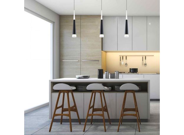 Подвесной светодиодный светильник DLR038 7+1W 4200K черный матовый