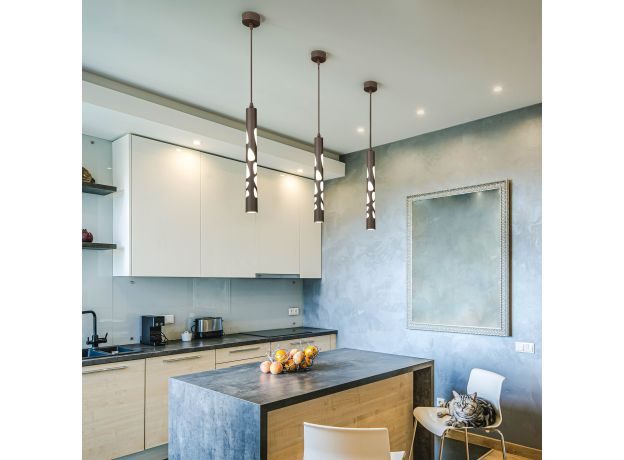 Подвесной светодиодный светильник DLR037 12W 4200K кофейный