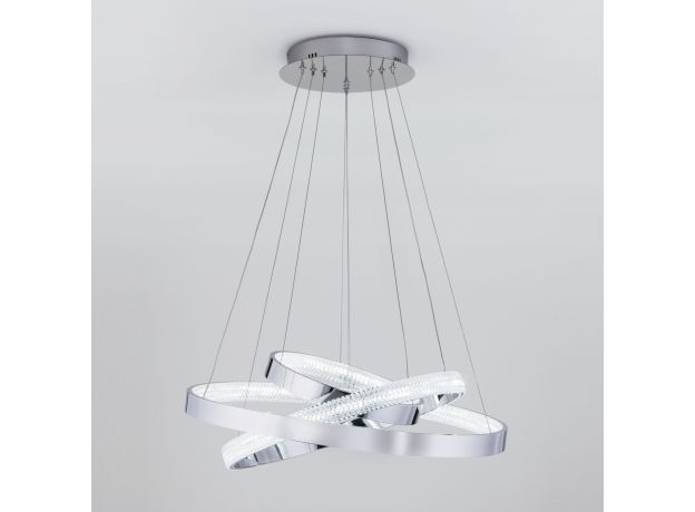 Подвесной светодиодный светильник с пультом управления 90176/3 хром