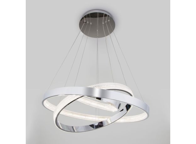 Подвесной светодиодный светильник с пультом управления 90176/3 хром