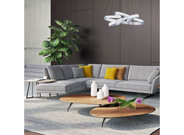 Подвесной светодиодный светильник с пультом управления 90176/3 хром