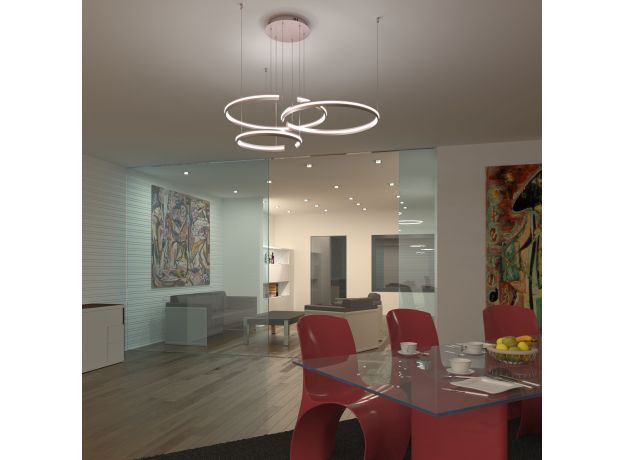 Подвесной светодиодный светильник с пультом управления 90180/3 сатин-никель