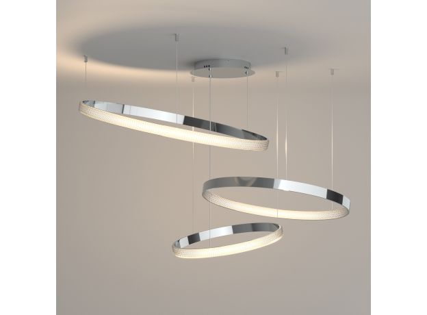 Подвесной светодиодный светильник с пультом управления 90175/3 хром