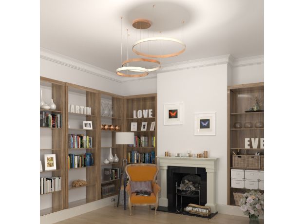 Подвесной светодиодный светильник с пультом управления 90175/3 медный