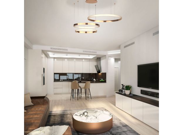 Подвесной светодиодный светильник с пультом управления 90175/3 медный