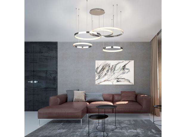 Подвесной светодиодный светильник с пультом управления 90175/5 хром