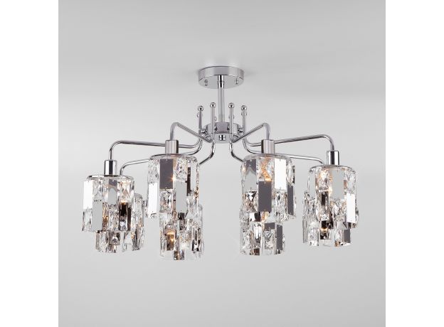 Потолочная люстра с хрусталем 10101/8 хром/прозрачный хрусталь Strotskis