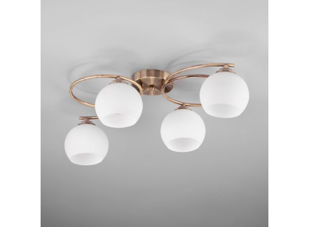 Потолочная люстра с плафонами 30144/4 античная бронза