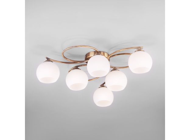 Потолочная люстра с плафонами 30144/6 античная бронза