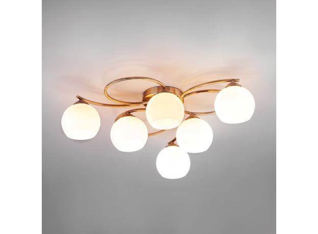 Потолочная люстра с плафонами 30144/6 античная бронза