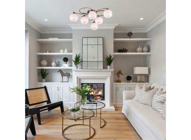 Потолочная люстра с плафонами 30144/6 античная бронза