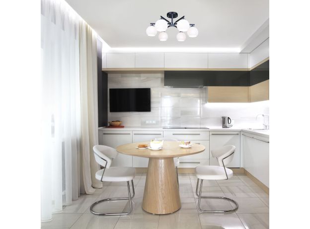 Потолочная люстра с плафонами 30145/6 хром/венге