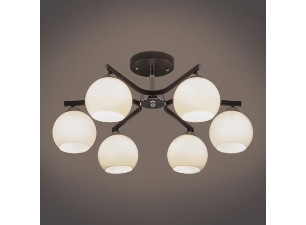 Потолочная люстра с плафонами 30145/6 хром/венге