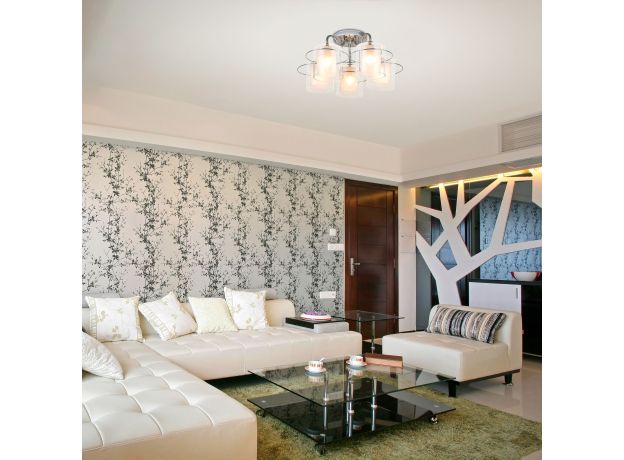 Потолочная люстра со стеклянными плафонами 30160/5 хром