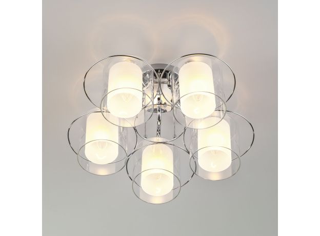 Потолочная люстра со стеклянными плафонами 30160/5 хром