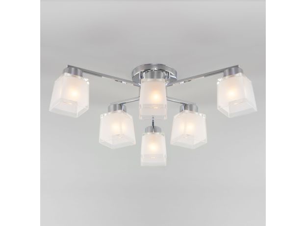 Потолочная люстра со стеклянными плафонами 30162/6 хром