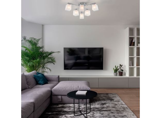 Потолочная люстра со стеклянными плафонами 30162/6 хром