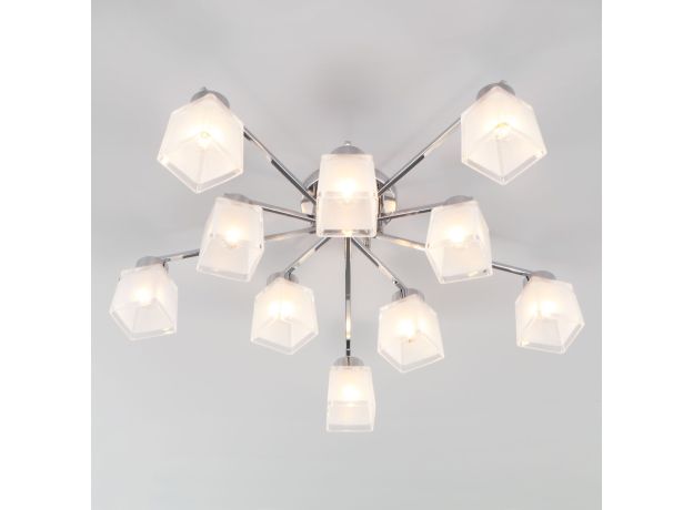 Потолочная люстра со стеклянными плафонами 30162 хром