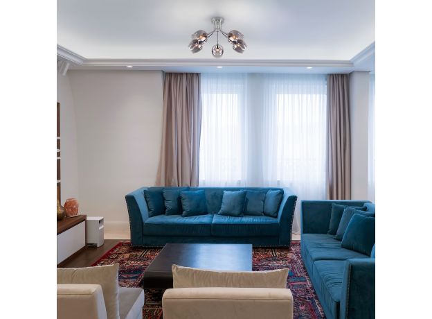 Потолочная люстра со стеклянными плафонами 30164/5 хром