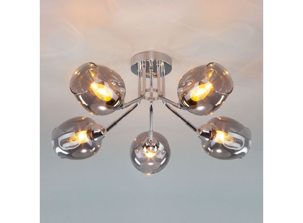 Потолочная люстра со стеклянными плафонами 30164/5 хром