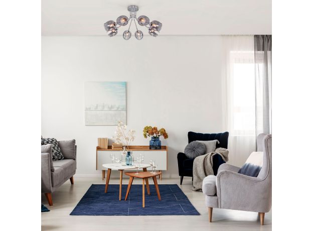 Потолочная люстра со стеклянными плафонами 30164/8 хром